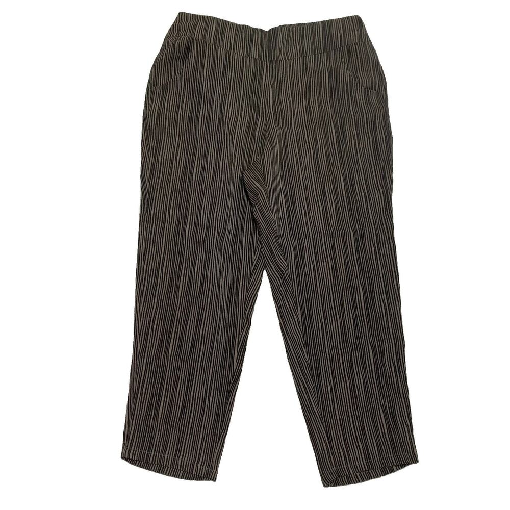 Habitat Clothes to Live In Pull On Wide Leg Pants Women’s L Olive Black Stripe